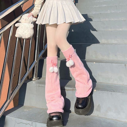 Leg Warmers Pom Knit