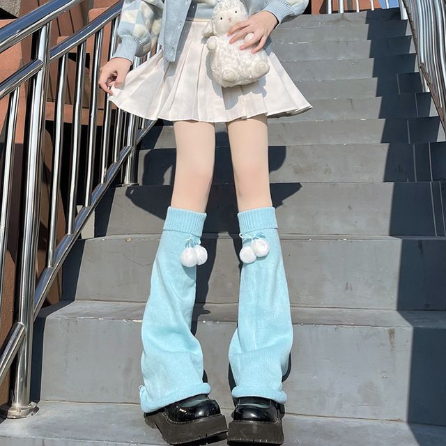Leg Warmers Pom Knit