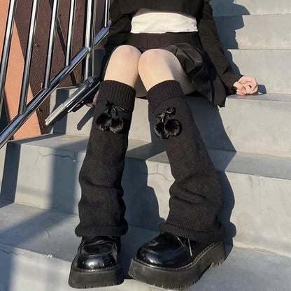 Leg Warmers Pom Knit