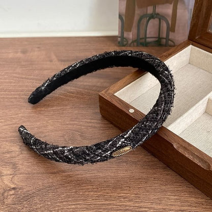 Tweed-Stirnband mit Logo