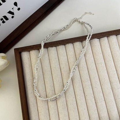 デザイン）ハートフェイクネックレス（各種合金/パール