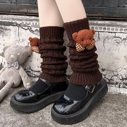Accent Leg Knit Warmers Bear