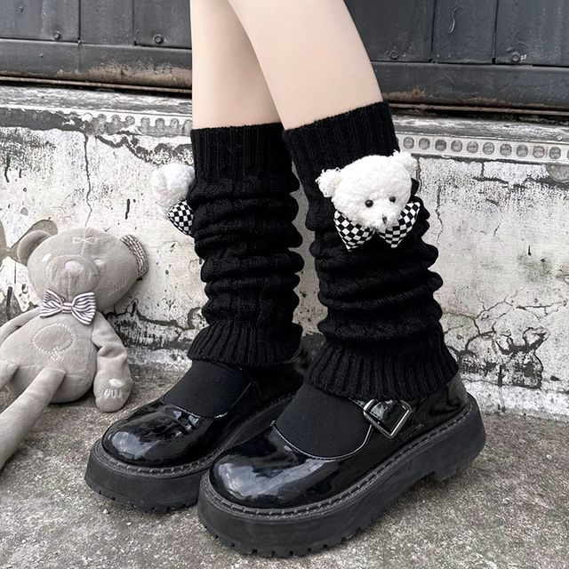 Accent Leg Knit Warmers Bear