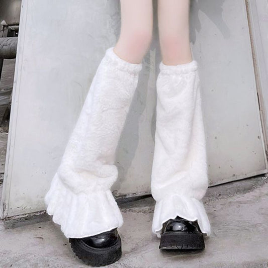 Flauschige Beinwärmer Uni