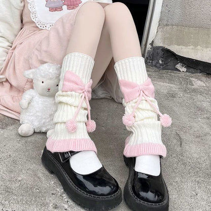 Warmers Contrast Leg Trim Bow