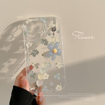 Case Strap Transparent Floral Phone
