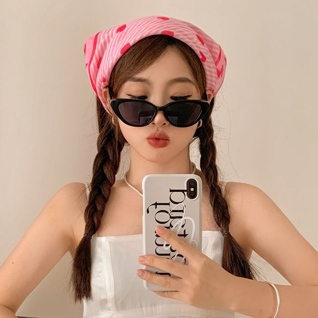 Sunglasses Eye Print Headkerchief / Heart Cat