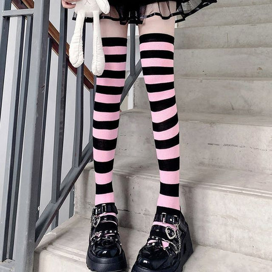 Striped Over-the-Knee Socks