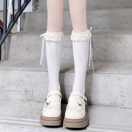 Designs) (Various Plain Trim Lace Socks