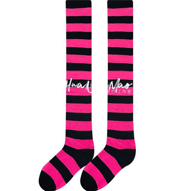 Gestreifte Overknee-Socken