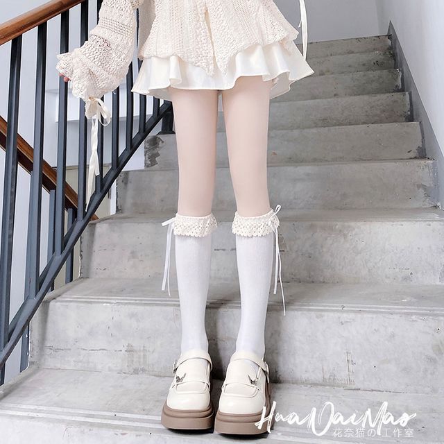 Designs) (Various Plain Trim Lace Socks