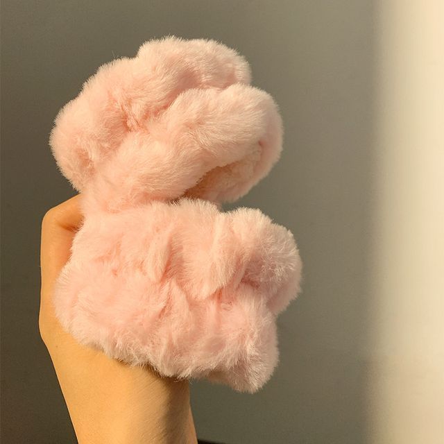 Band Headband Hair Chenille Tie Wrist Peach /