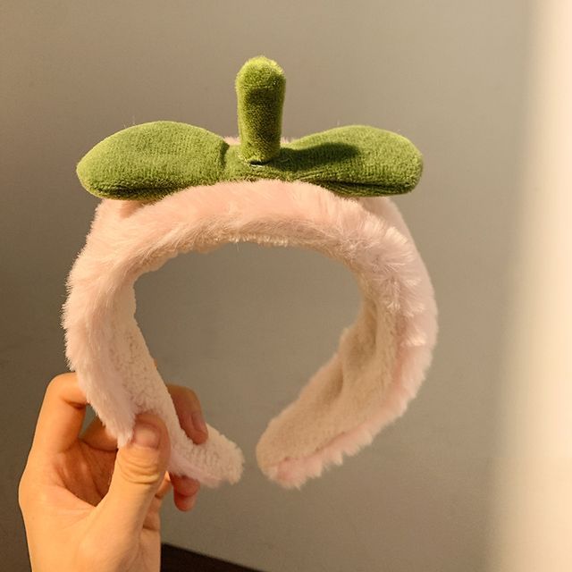 Band Headband Hair Chenille Tie Wrist Peach /