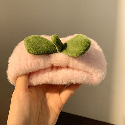 Band Headband Hair Chenille Tie Wrist Peach /