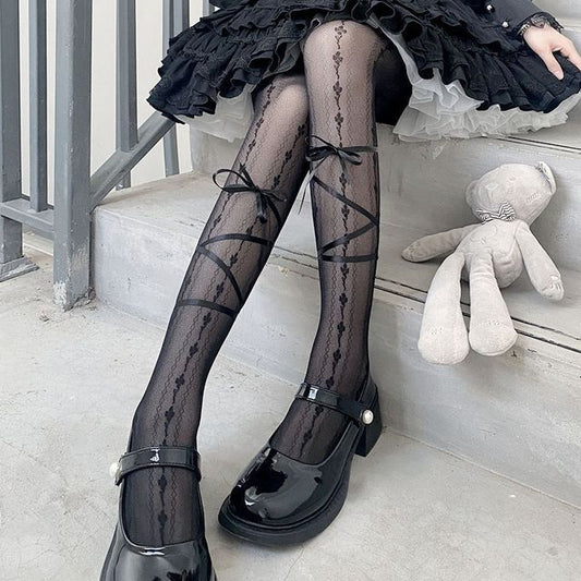 Lace-Up Tights Lace