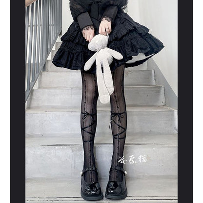 Schnürstrumpfhose Spitze