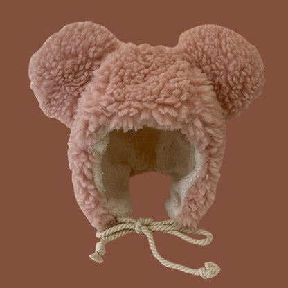 Ear Fluffy Bear Hat Trapper