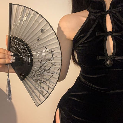 Fabric Hand (Various Floral Designs) Fan Foldable