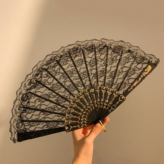 Fabric Hand (Various Floral Designs) Fan Foldable