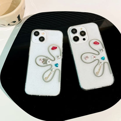 Floral Phone Case Rhinestone