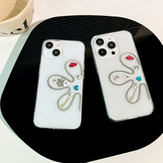 Floral Phone Case Rhinestone