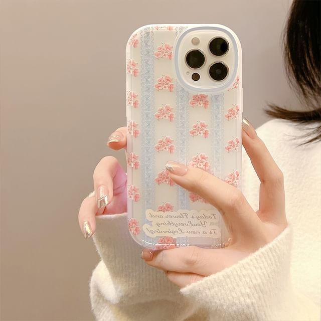 Floral Print Lace Phone Case