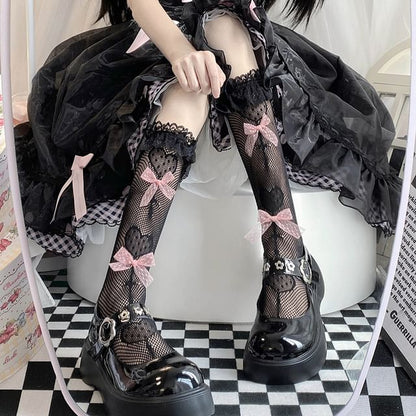 Spitzensocken mit Schleife