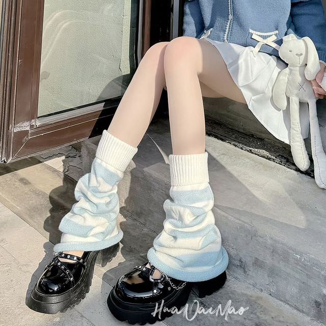 Striped Knit Leg Warmers