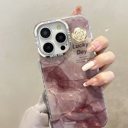 Case Print Floral Phone Marble