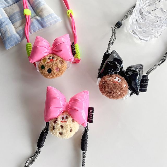 Set Cookie Bow Lanyard Phone Clip /