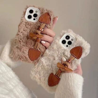 Toggle Button Phone Chenille Case