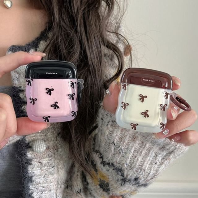 Two-Tone Bow Earphone Case Cover - Compatible with AirPods and AirPods Pro