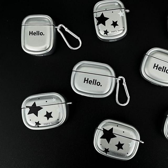 Metallic Star Earphone Case Cover with Charm - Compatible with AirPods and AirPods Pro