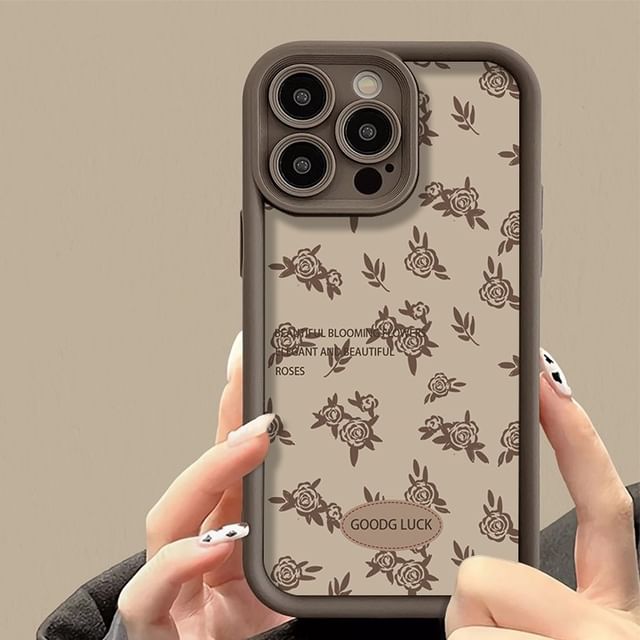Lettering Floral Case Phone