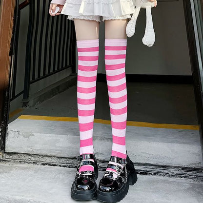 Socks Striped Over-the-Knee