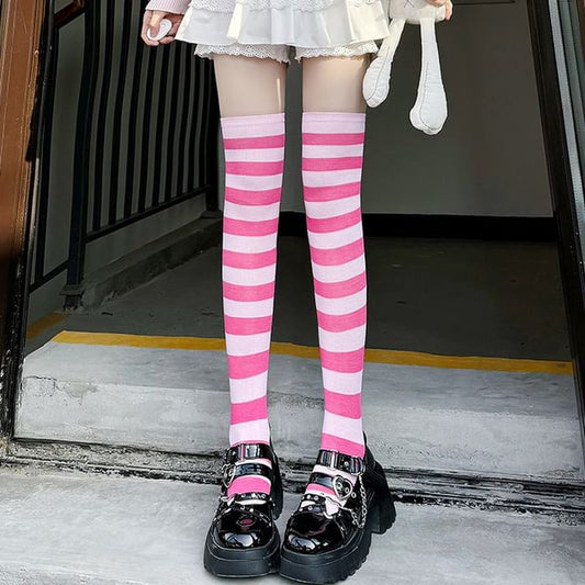 Socks Striped Over-the-Knee
