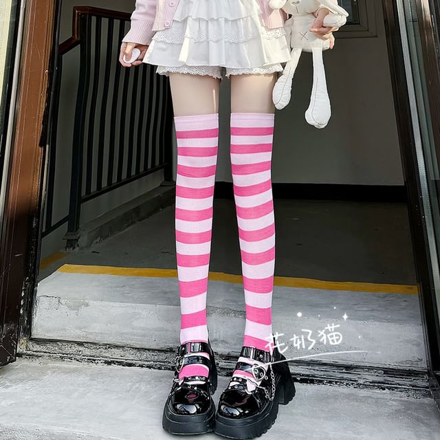 Socks Striped Over-the-Knee