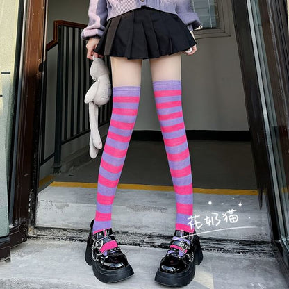 Socks Striped Over-the-Knee