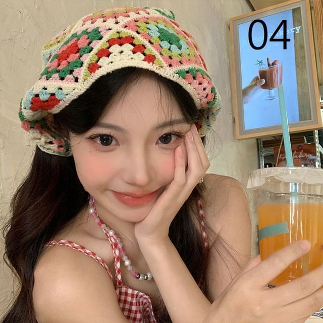 レース花柄スカーフかぎ針編み