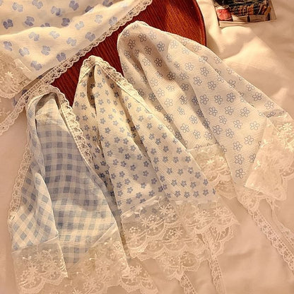 Triangle Designs) Head Scarf Trim Lace Plaid (Various