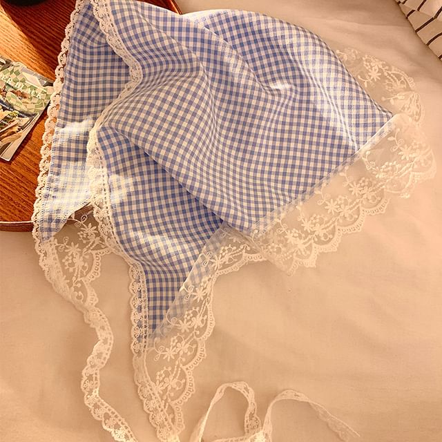 Triangle Designs) Head Scarf Trim Lace Plaid (Various