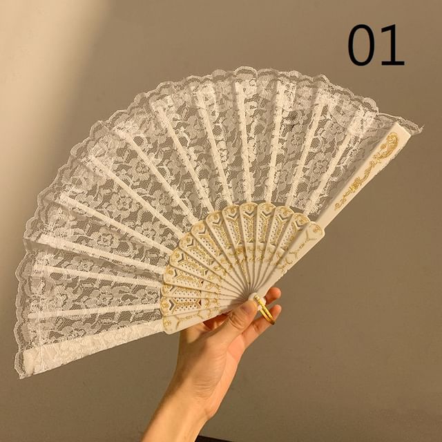 Set Fan Floral Hand / Foldable Designs) (Various Lace Choker