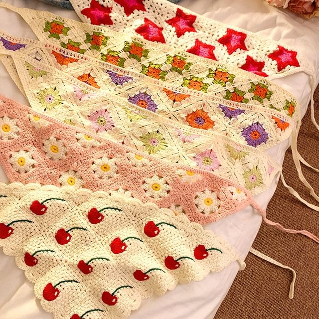 Scarf Embroidered Triangle (Various Designs) Head