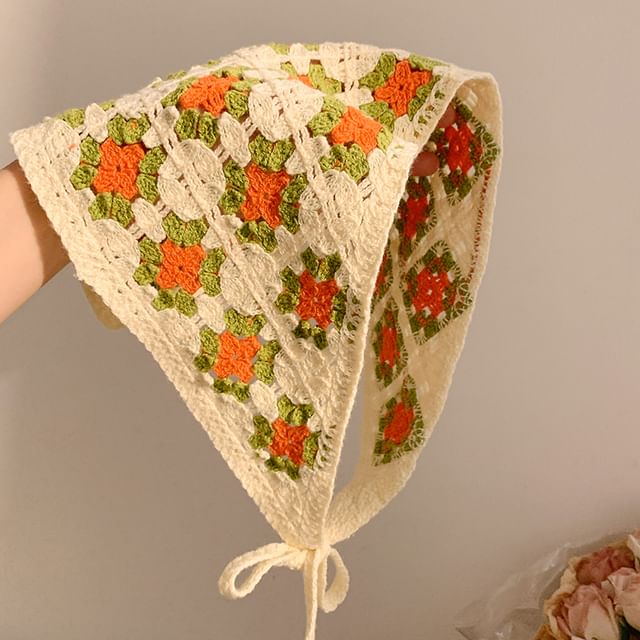 Scarf Embroidered Triangle (Various Designs) Head