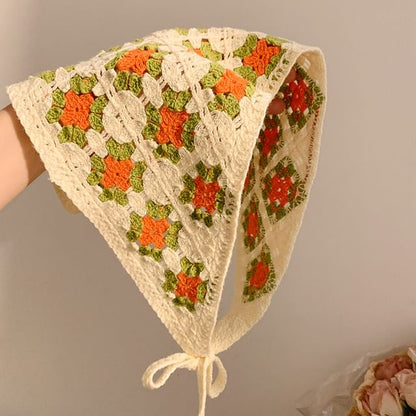 Scarf Embroidered Triangle (Various Designs) Head