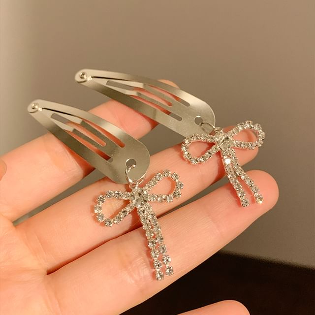 Alloy / Rhinestone Clip Bow Hair Set