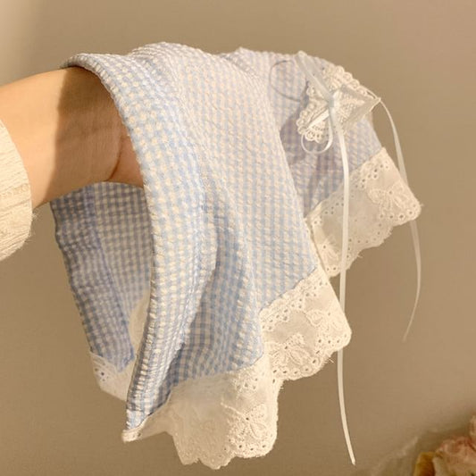 Spitzen-Bandana (verschiedene karierte Stirnband-Designs) Besatz