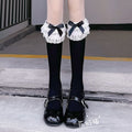 Socken mit Schleife, schlichte Spitze