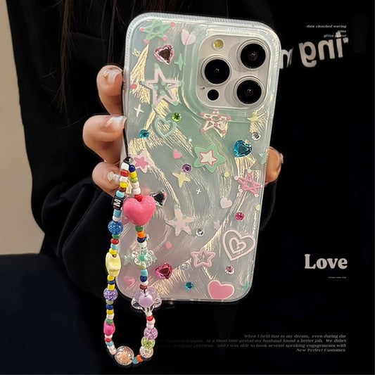 Phone Strap Set / Adhesive Case Decoration Star Rhinestone