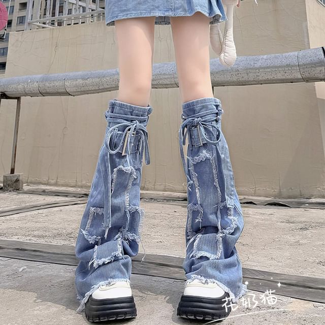 Beinwärmer aus Denim Washed